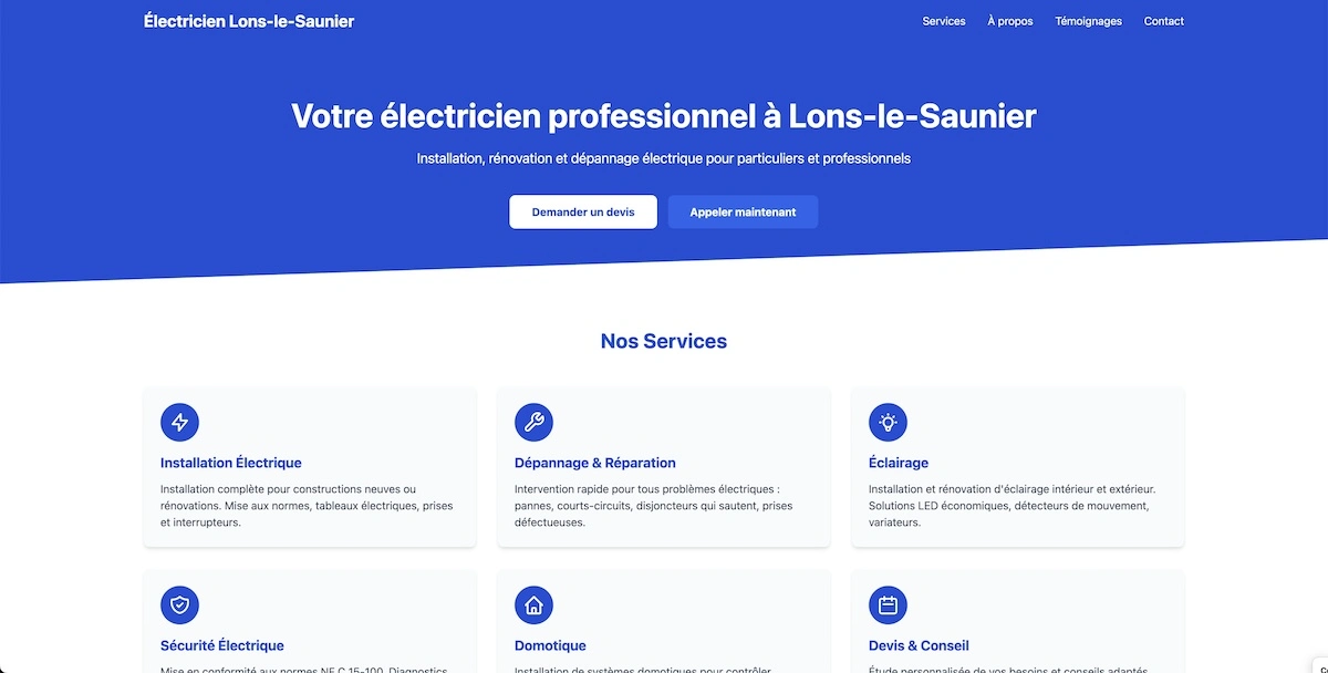 Site web Electricien à Lons-le-Saunier